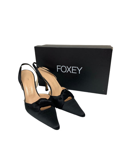 フォクシーブティック 20717 パンプス 35.5 ブラック サテン リボン ITIE5IKTNWXP 【SALE】