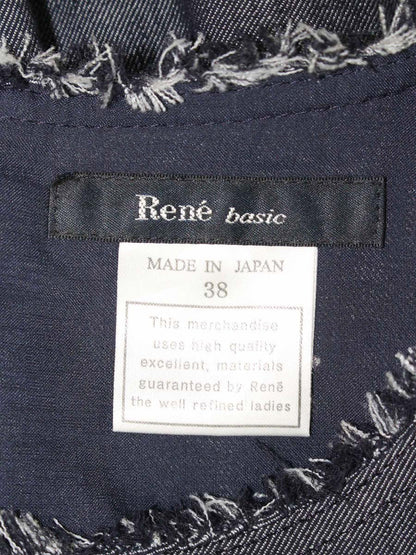 ルネ basic 5726050 ワンピース 38 ブルー デニム風 ギャザー フリンジ ITZ9BY5OPDIO