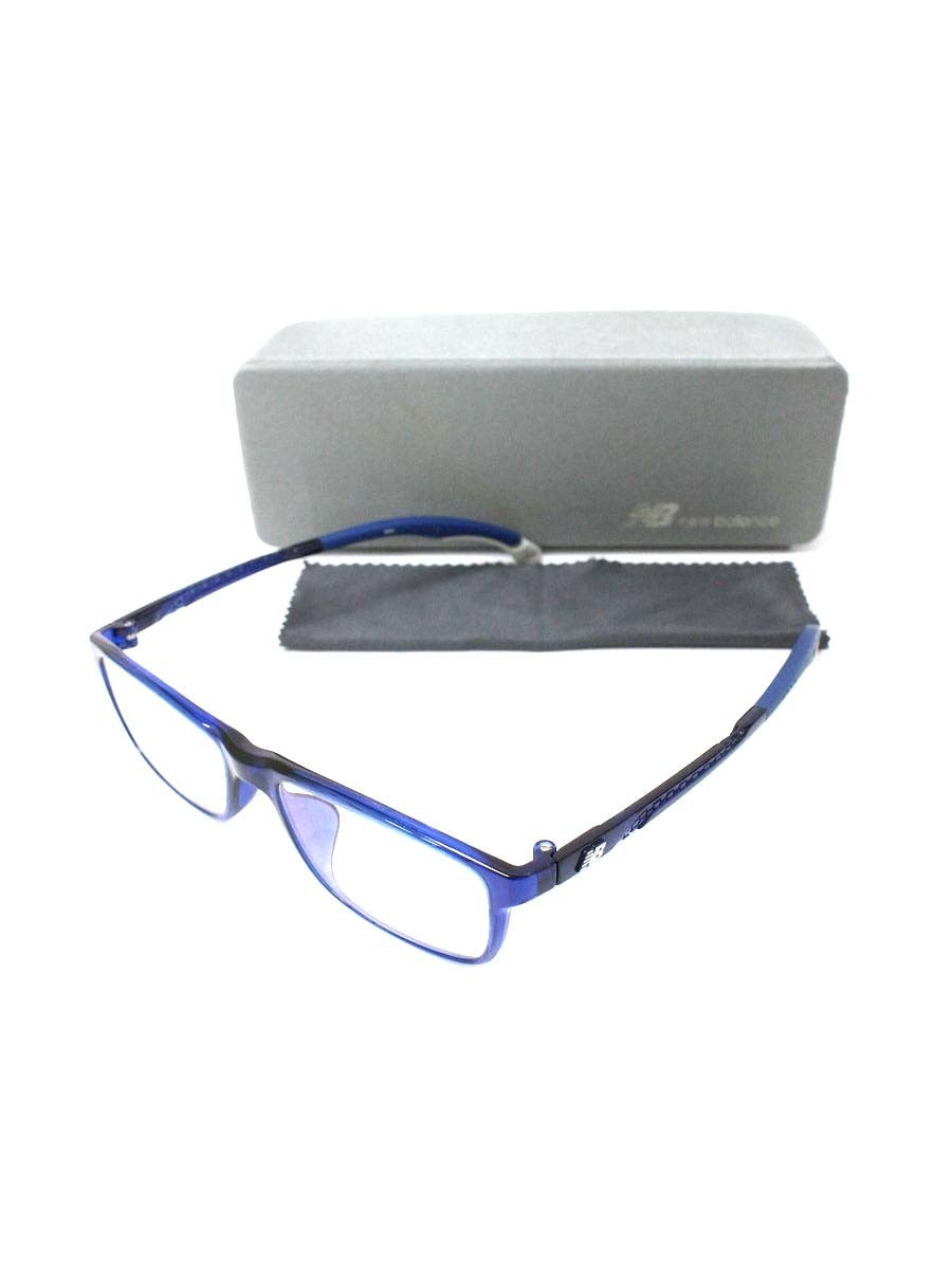 ニューバランス NB09018 メガネ ブルー セルフレーム フルリム スクエアシェイプ ITJUDBV0RJBQ