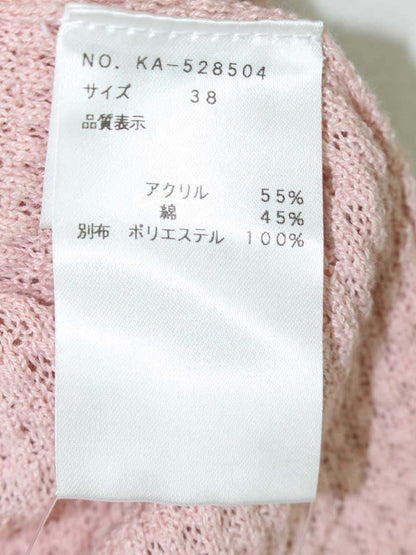 エムズグレイシー 528504 ニット セーター 38 ピンク 透け袖 パールリボン ITI8B79OQVBQ
