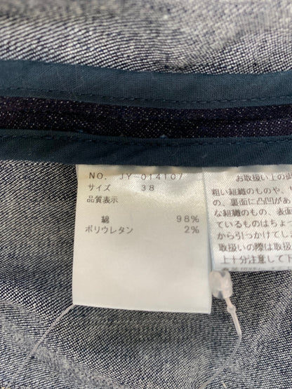 エムズグレイシー 014107 デニムジャケット 38 ブルー カメリアＷジップ フリンジ ITAF2GLZUF44