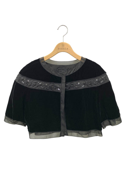 フォクシーブティック Bolro Jewel Velvet 37365 ノーカラージャケット 38 ブラック ITRX1PQZQPEA