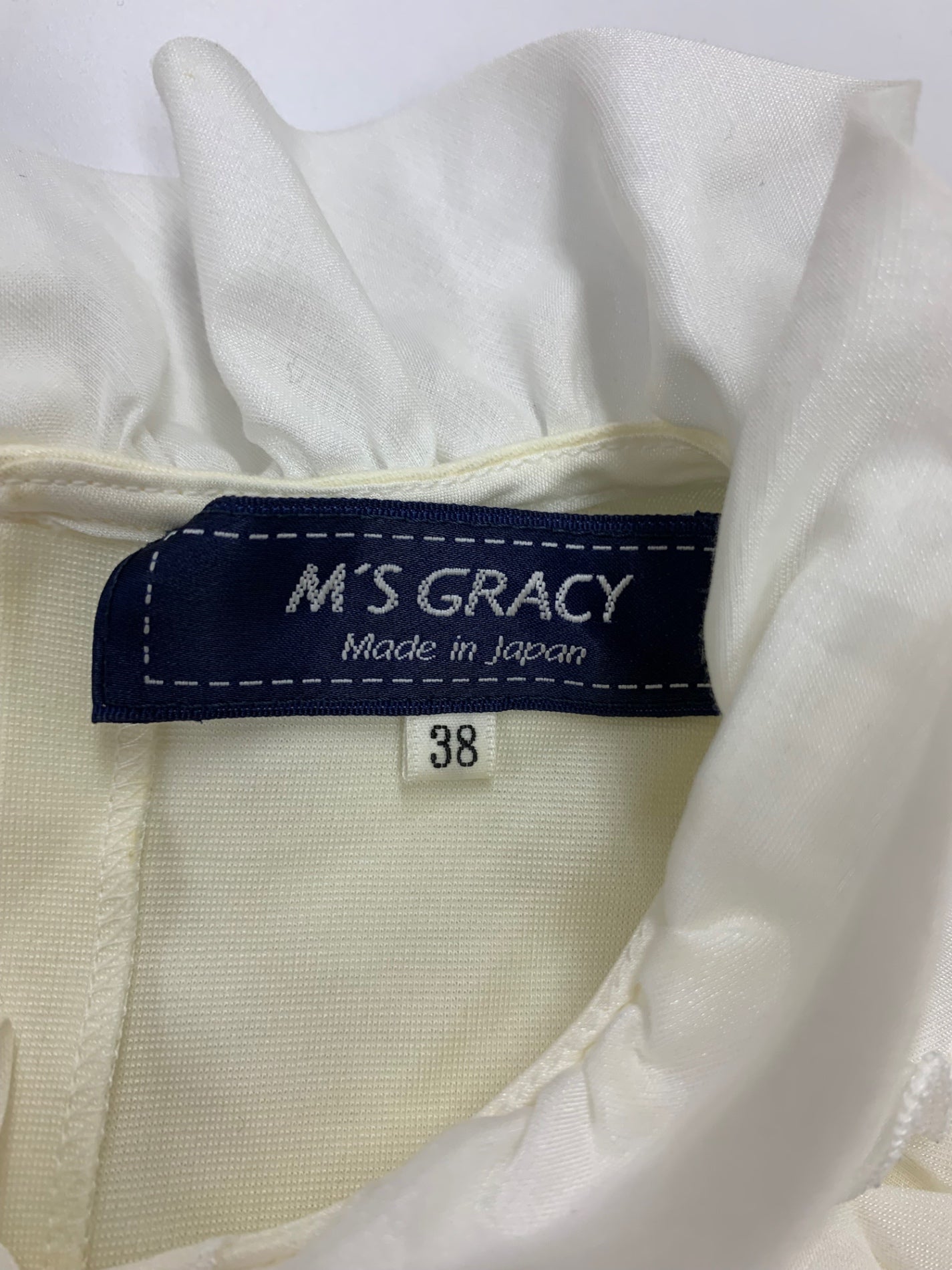 エムズグレイシー 815512 Tシャツ カットソー 38 ホワイト フリル ITXECEQ1RA6M