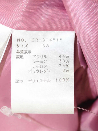 エムズグレイシー 314515 ノーカラージャケット 38 ピンク フリル フラワージップ ITP8W1QBPB40