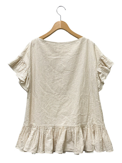 アディアム Hampton Top 44188 プルオーバー M ベージュ シアサッカー生地 オーガニックコットン ITQL4EHRVV0O