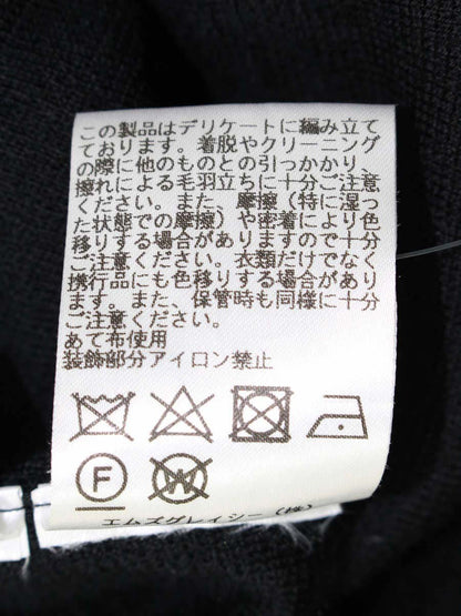 エムズグレイシー 018704 ワンピース 40 ホワイト/ブラック ニット フラワーモチーフ ITPEPFRE0ZCO