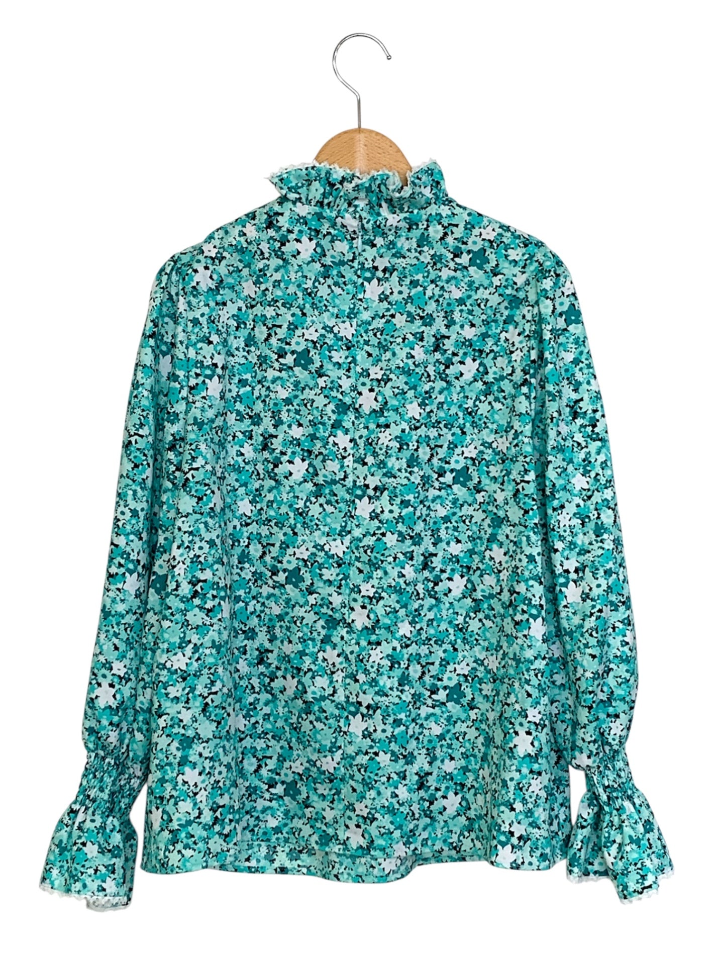 エムズグレイシー 210504 シャツ ブラウス 40 グリーン フラワーモチーフ ITKLBVNXLRTS