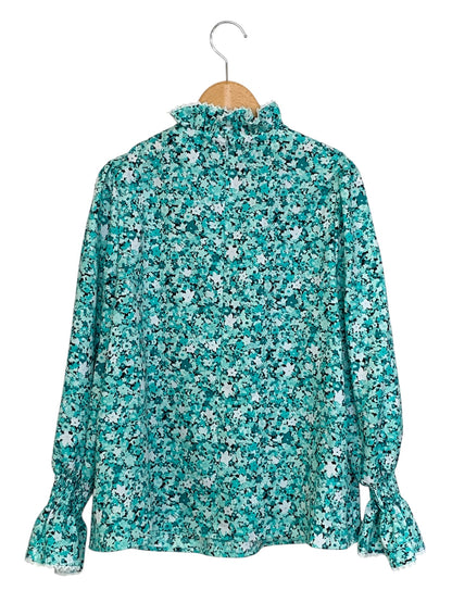 エムズグレイシー 210504 シャツ ブラウス 40 グリーン フラワーモチーフ ITKLBVNXLRTS