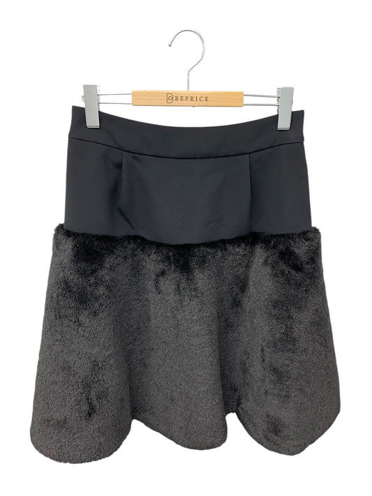 デイジーリンforフォクシー 06056 スカート 40 ブラック ラブファー フレア ITW9FTAOW0DK