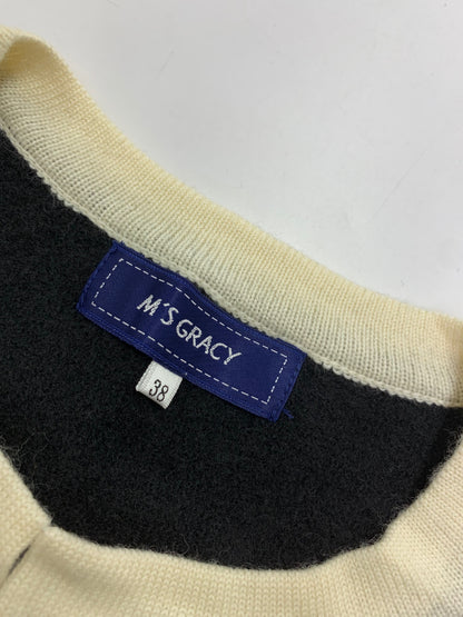 エムズグレイシー 018574 カーディガン 38 ブラック パールボタン ITNBSNUWWY91