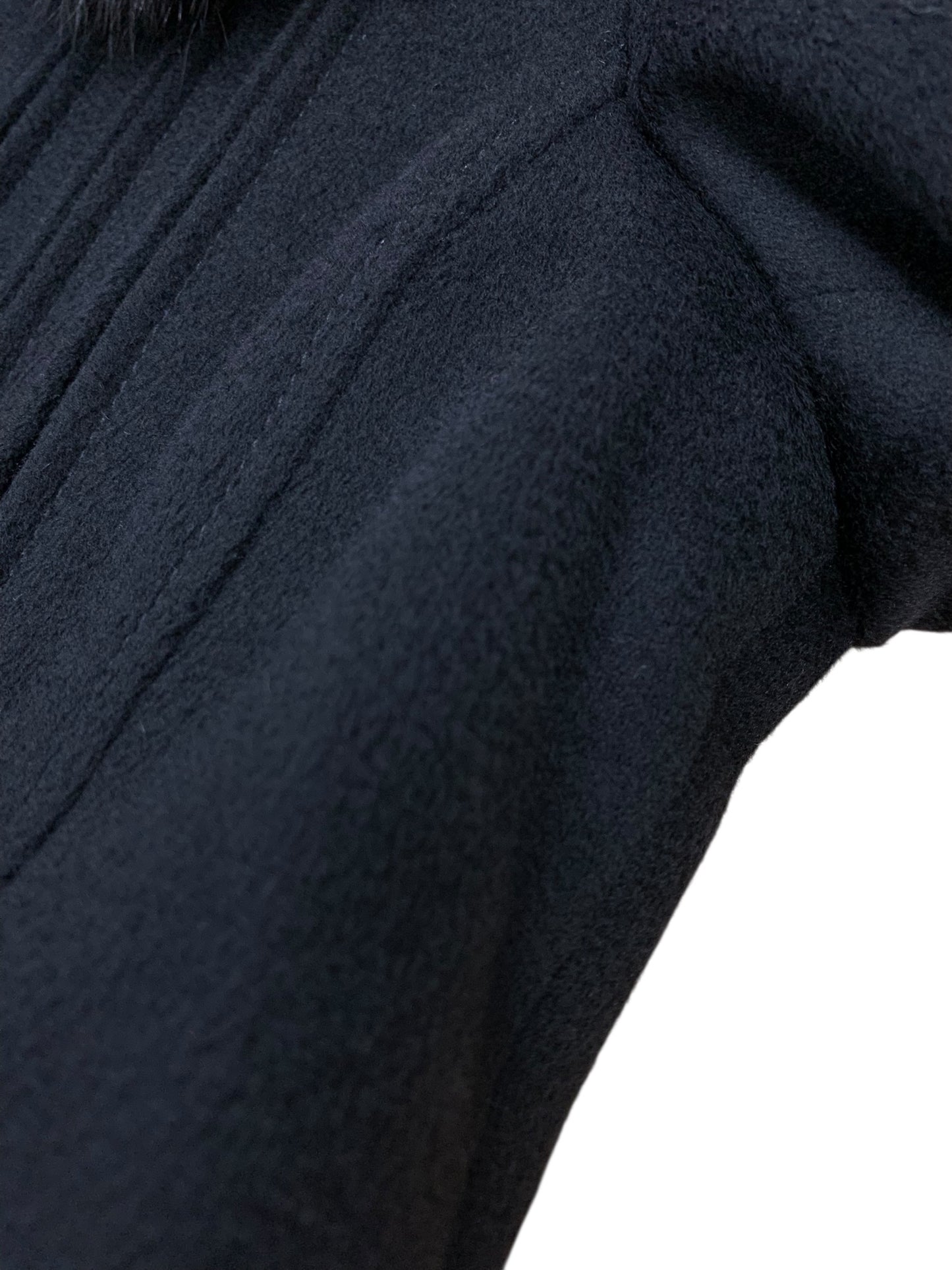 マックスマーラステュディオ 60861023000 コート 36 ブラック タック フレア ウール リアルファー ITL14VM7SEW8 【SALE】