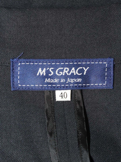 エムズグレイシー 214305 ジャケット 40 ダークネイビー バラボタン IT1K6FGNQXR2
