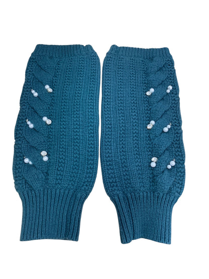 ルネ  6242720 アームカバー グリーン ニット パール ラインストーン IT402CLPXKVU