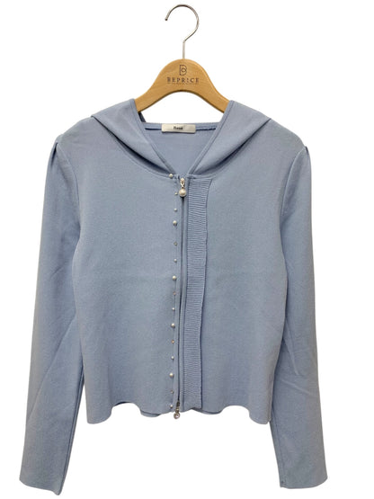 ルネ 6832370 パーカー 38 ブルー パール ラインストーン Wジップ ITG3HAEUI838