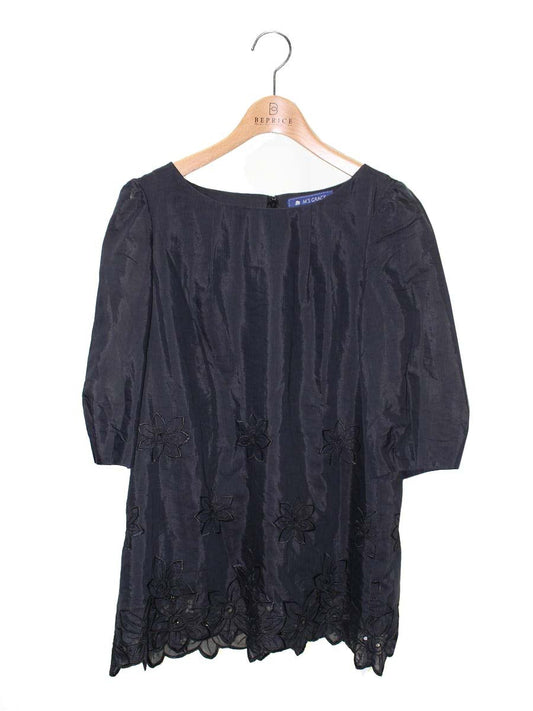 エムズグレイシー 920319 トップス 38 ネイビー 花 レース IT5RB4QEO19K