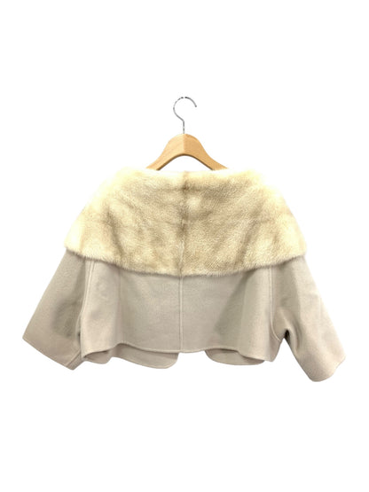 フォクシーブティック Fur Jacket SOUFFLE 37280 ジャケット F ベージュ カシミヤ ミンクファー IT8ASDMJHUXO