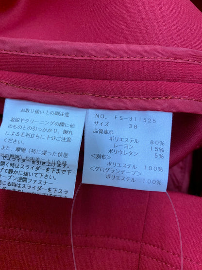 エムズグレイシー 311525 ワンピース 38 レッド ジップアップ フリル IT4W0IZUPR57
