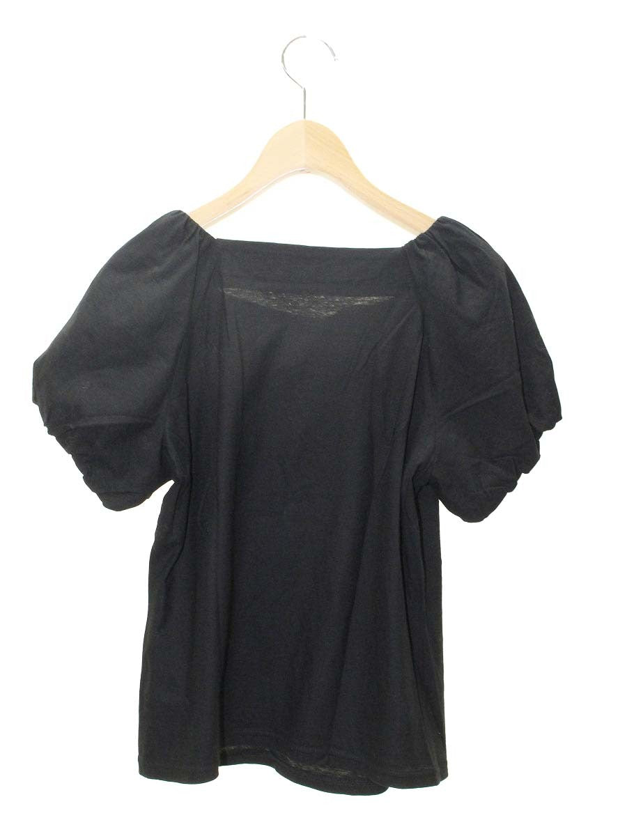 エムズグレイシー 915313 Tシャツ カットソー 40 ブラック パフスリーブ リボン ITE0Z16SFYU4