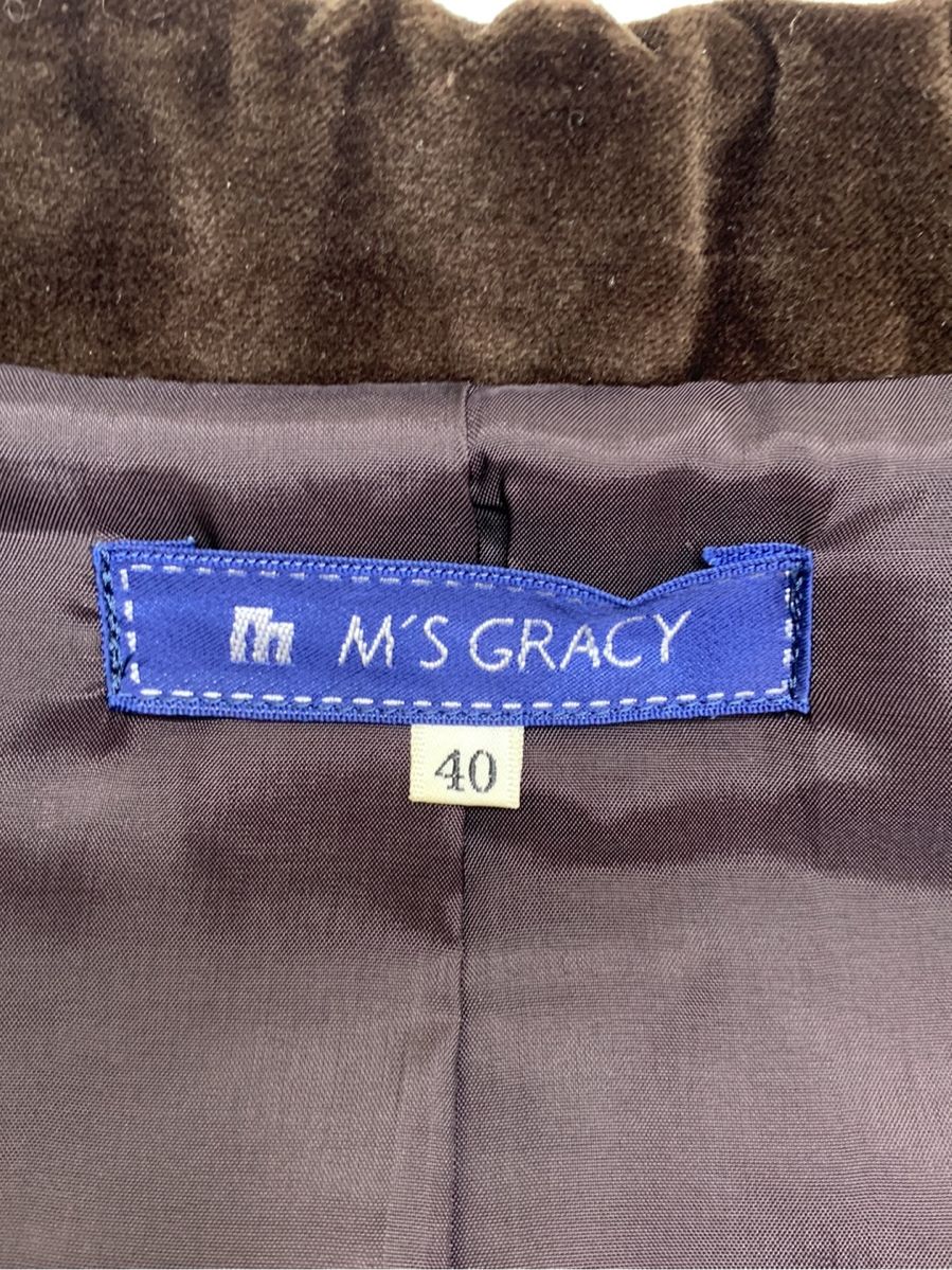 M'S GRACY】エムズグレイシー（38）デニムジャケット コサージュ付き 