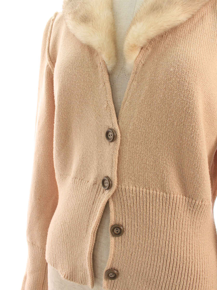 フォクシーブティック カーディガン 33776 Peach Melda ミンクファー