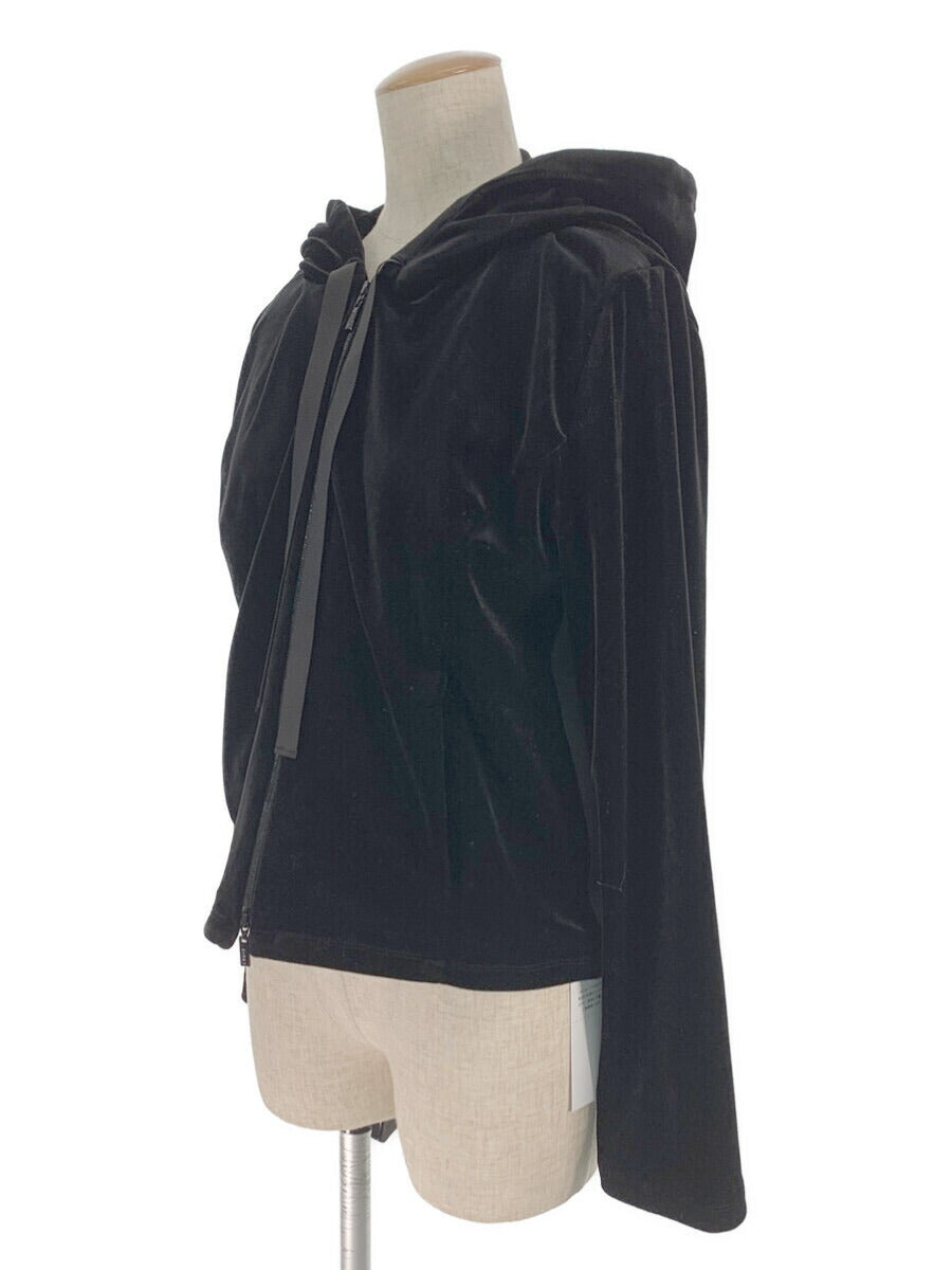 フォクシーニューヨーク ベロア フルジップ パーカー 刺繍ロゴ スリット 黒 フォクシーニューヨーク ベロア フルジップ パーカー 刺繍ロゴ