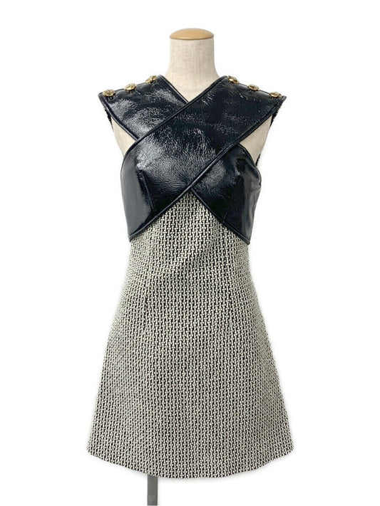 ルイヴィトン ワンピース ウール 牛革 ゴールドボタン