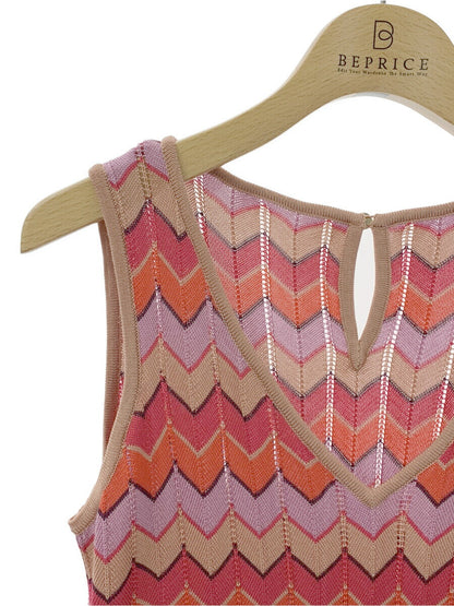 グレースコンチネンタル オーバーオール サロペット 透かし編み柄ニット 総柄