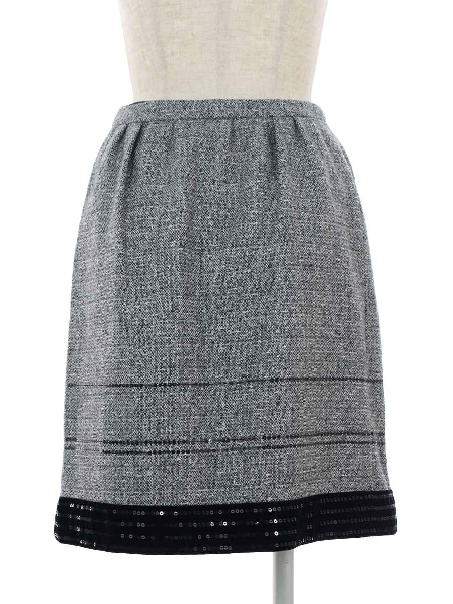 エムズグレイシー スカート ツイード スパンコール ベロア フラワー