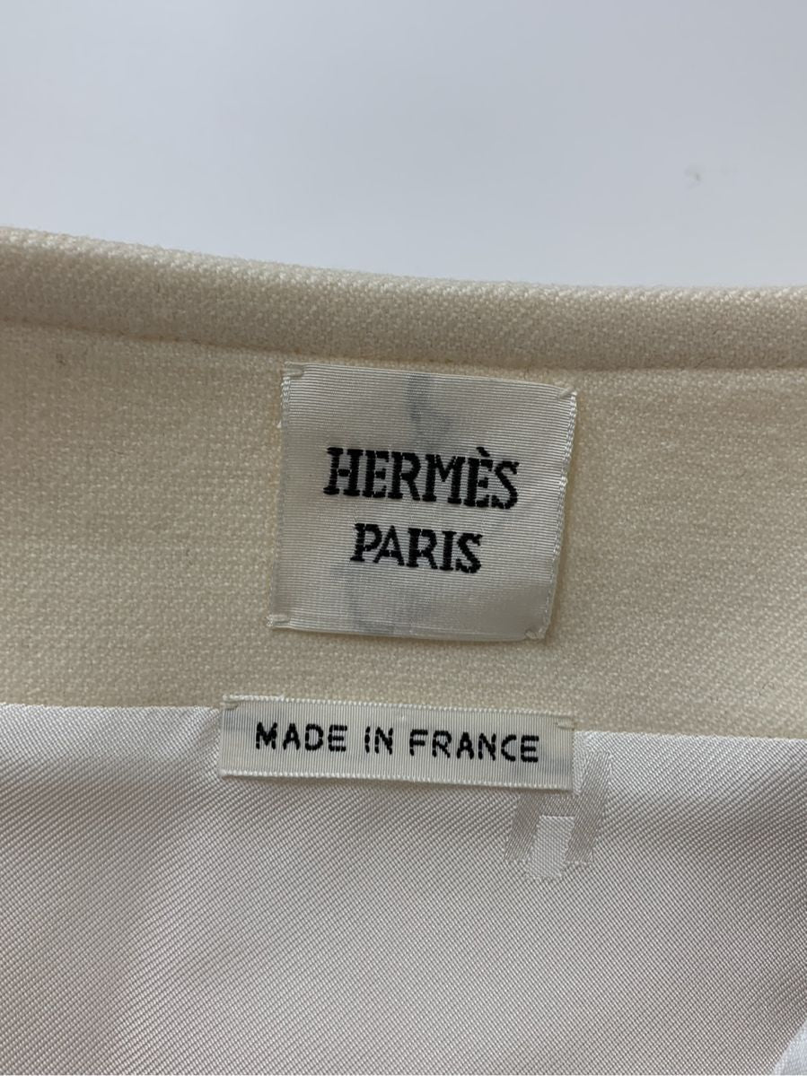 エルメス スカート レザー ウール 