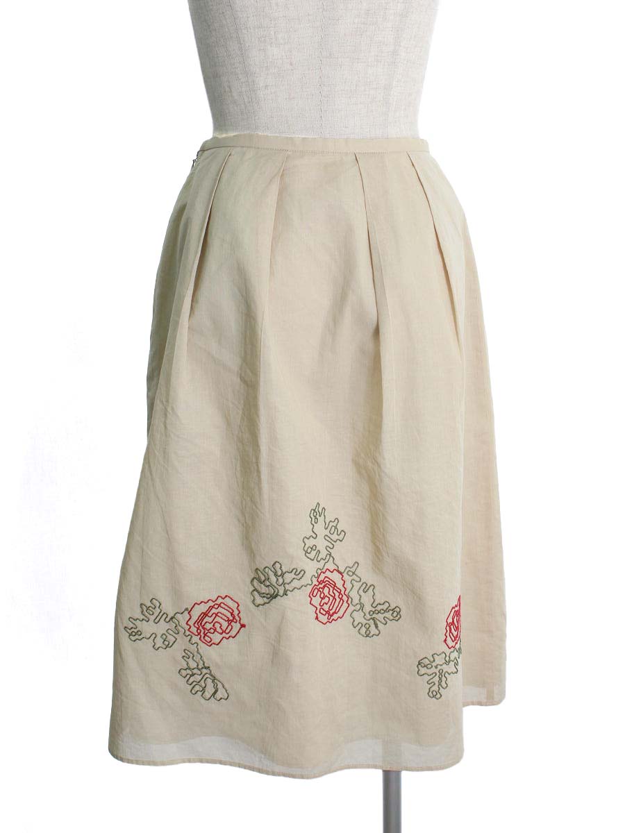 シビラ手刺繍スカート - ひざ丈スカート