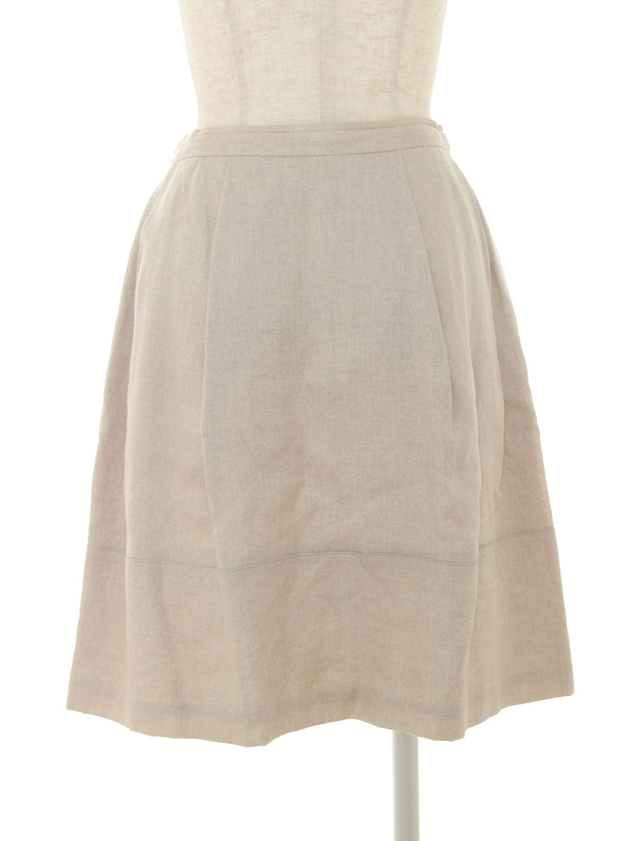 フォクシー FOXEY 34196 2015年 ベルフラワー リネンスカート 40 ブラウン 美品【G4-2111】 FOXEY - 美品 FOXEY フォクシー ベルフラワー リネン ひざ丈 タックス