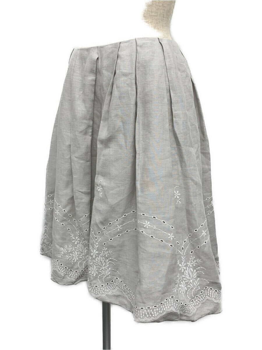 フォクシーブティック スカート Skirt Linen Flower 刺繍