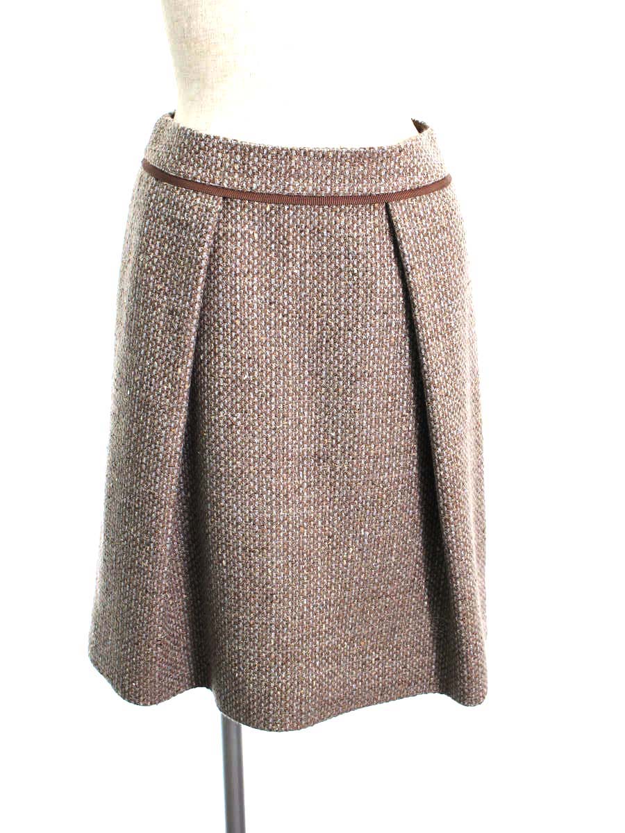 フォクシーブティック スカート Skirt Tweed Trapeze 総柄