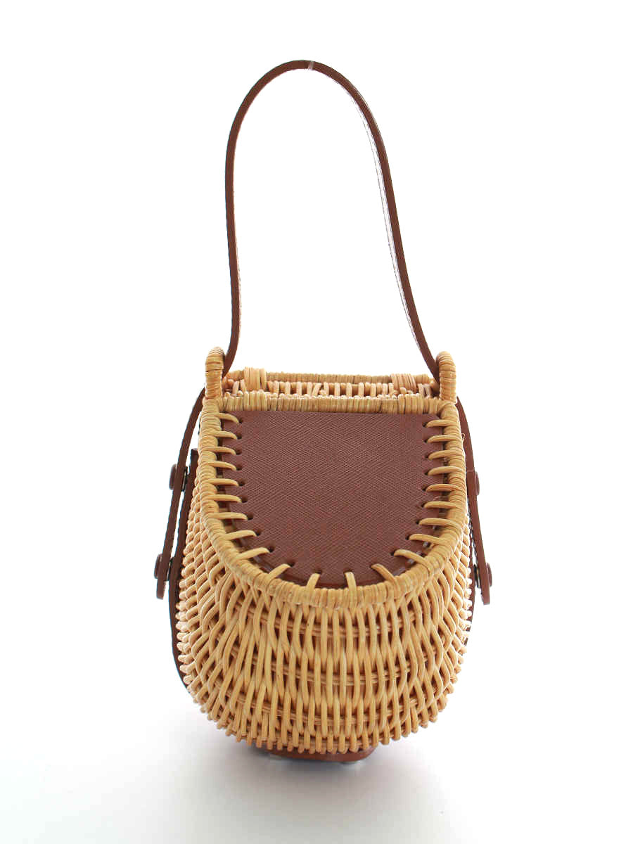 デイジーリン ハンドバッグ 02021 Bag Bell Rattan ラタン レザー 