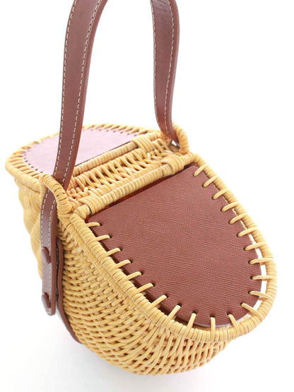 デイジーリン ハンドバッグ 02021 Bag Bell Rattan ラタン レザー 