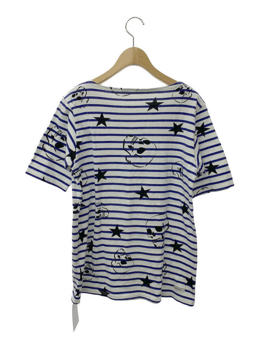 ソフネット Tシャツ カットソー S/S OVER PRINT BORDER BOAT NECK CUT & SEWN スター スカルボーダー ボーダー