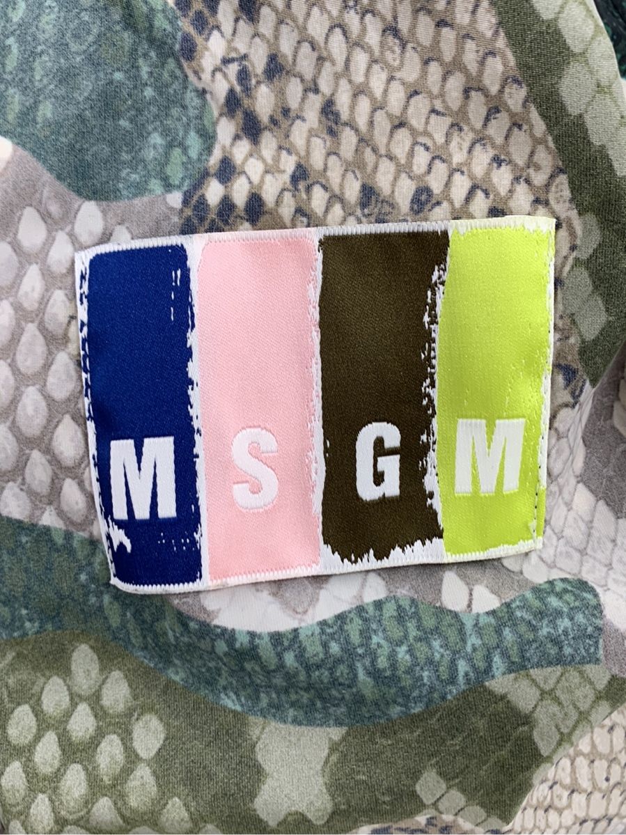 エムエスジーエム パーカー MSGM ナイロンパーカー パイソン柄 パイソン柄