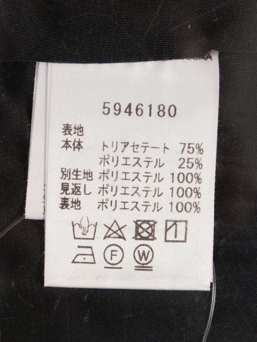 ルネ basic 5946180 ワンピース 36 ブラック ベロア フレンチスリーブ カメリア フロントファスナー ITG3CTCYDP6I 【SALE】