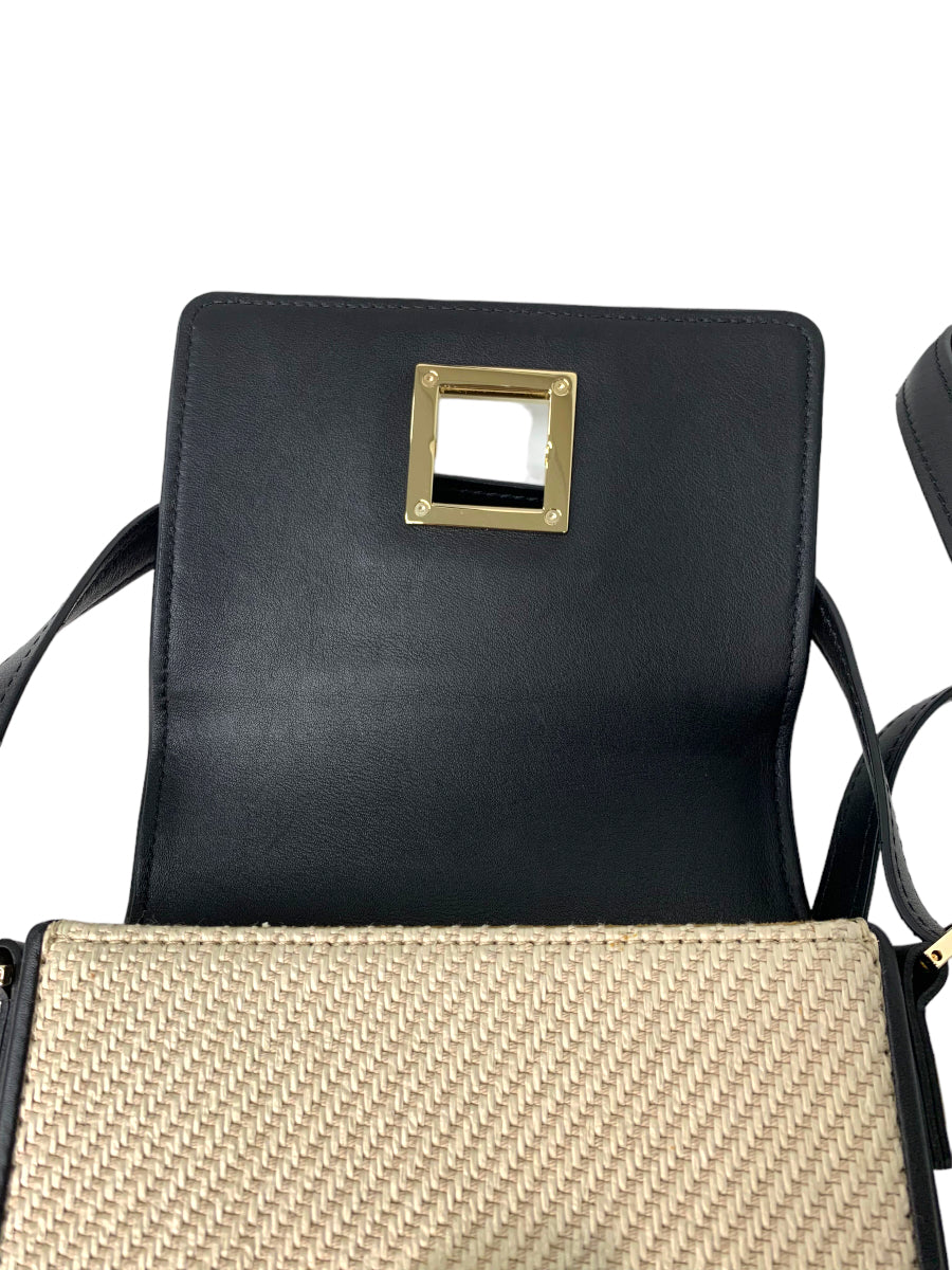 マックスマーラ MM Bag in leather and woven fabric ショルダーバッグ ベージュ IT752KW90QHK