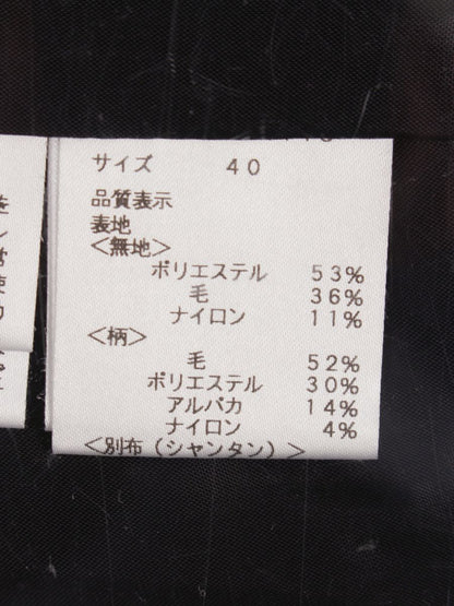 エムズグレイシー 621718 ワンピース 40 ブラック チェックドッキング アルパカ混 ITESY3L1OXO0