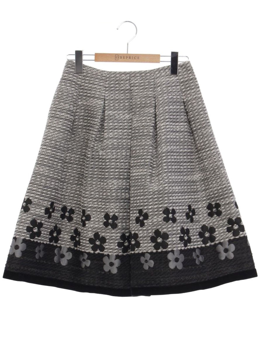 エムズグレイシー Flower Jacquard Skirt 817548 スカート 38 グレー カメリア ITQZJ3ECK0XY