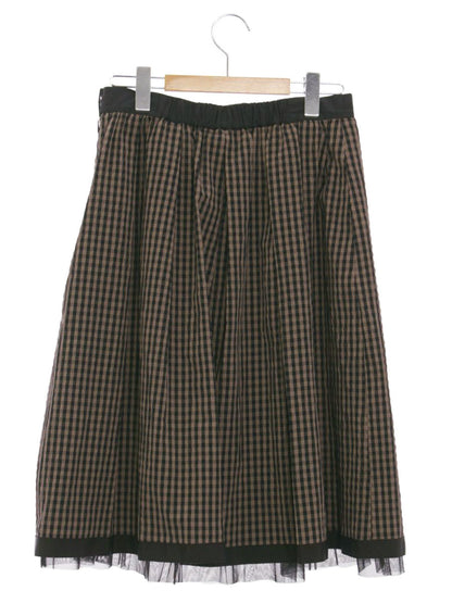 エムズグレイシー 917318 スカート 40 ベージュ Gingham Check Skirt ITACDUNLKOMM