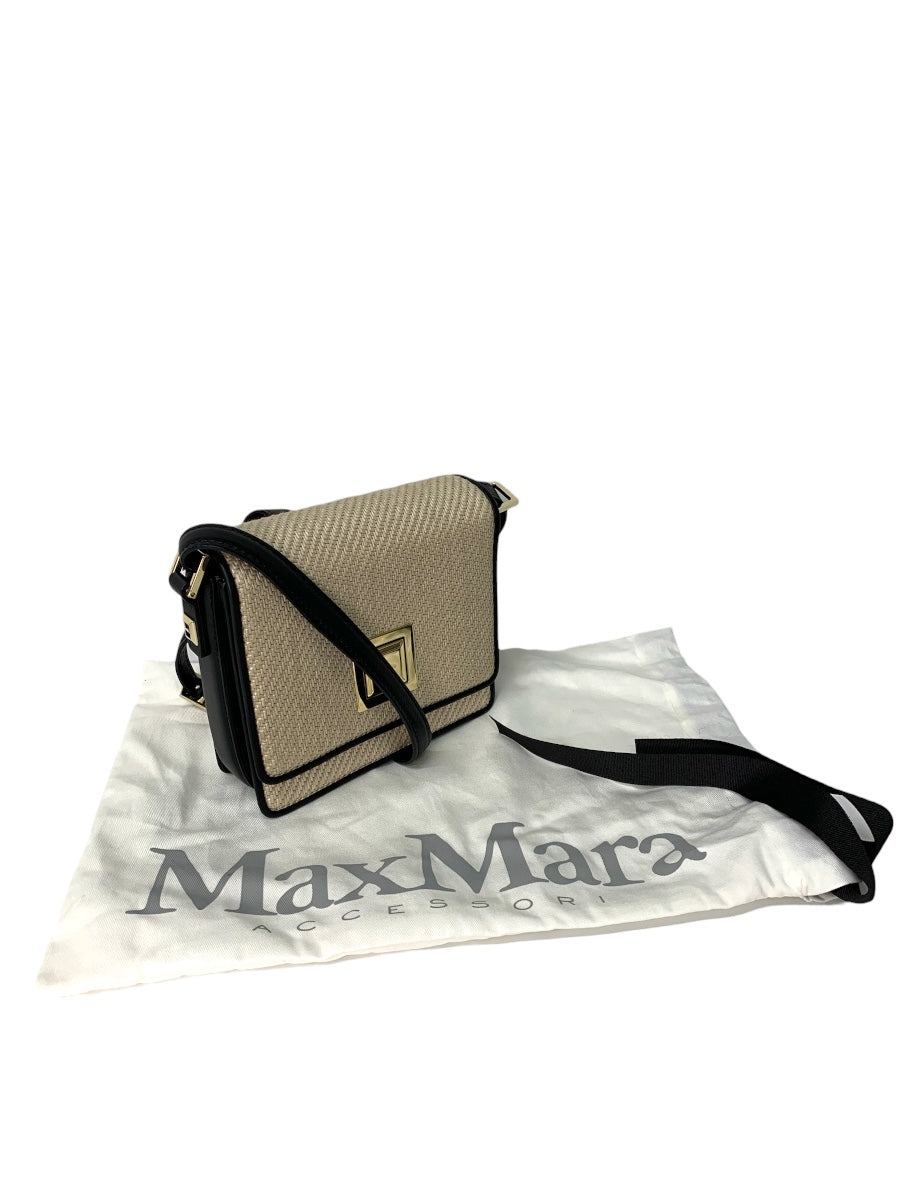 マックスマーラ MM Bag in leather and woven fabric ショルダーバッグ ベージュ IT752KW90QHK