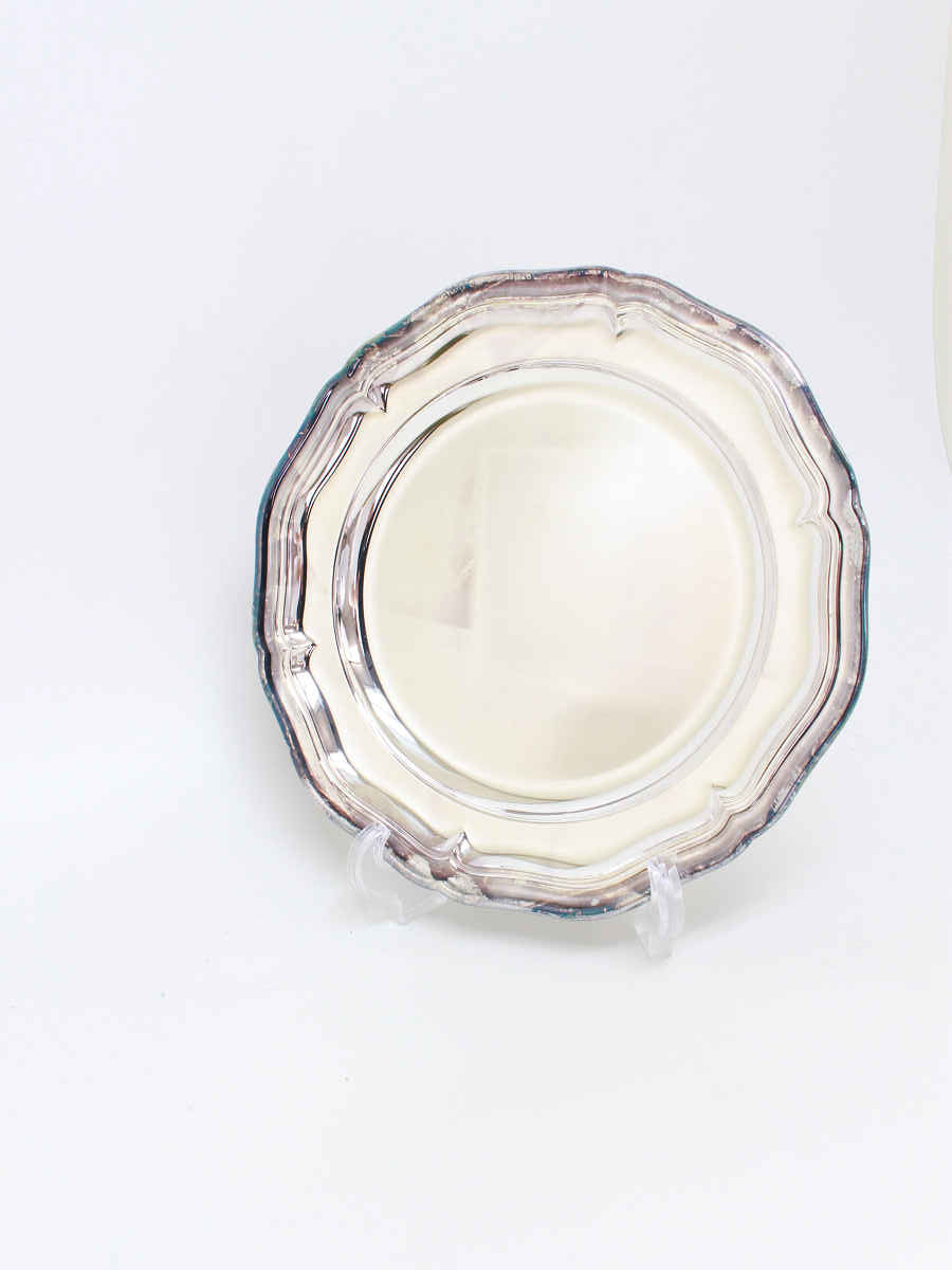クリストフル お皿 純銀製 花型 フラワー プレート 22 