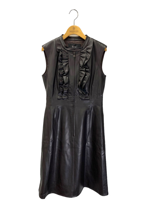 ルネ basic 5036200 ワンピース 36 ブラウン Eco-Leather Dress IT6OF2KBO92S