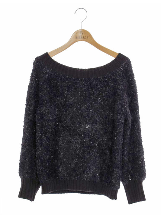 エムズグレイシー Fluffy Knit 918591 ニット セーター 38 ブラック IT4JEUXMQ6EO