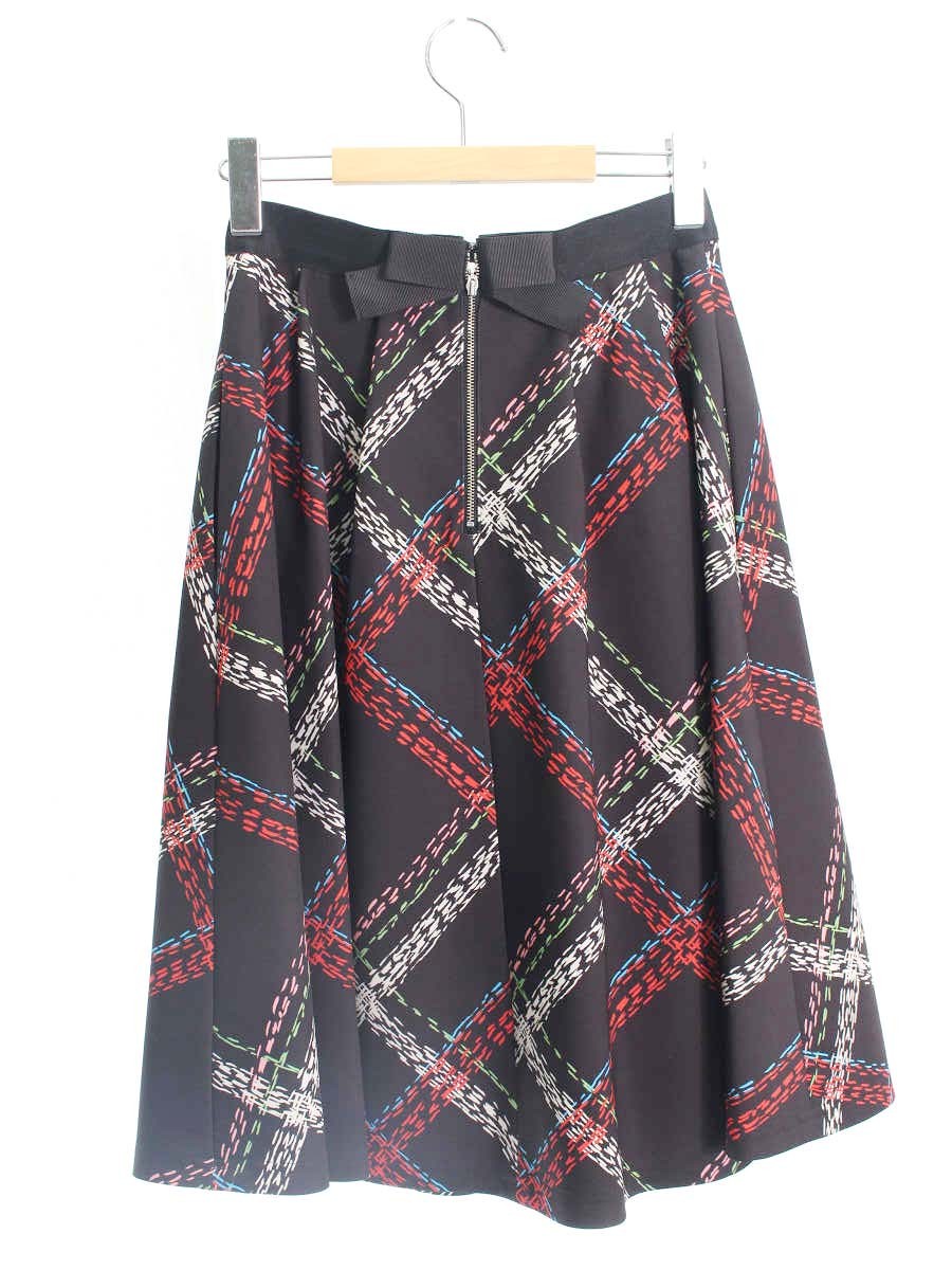 エムズグレイシー Check Print Skirt 817536 スカート 38 ブラック チェック ITMN4XP4ROWA