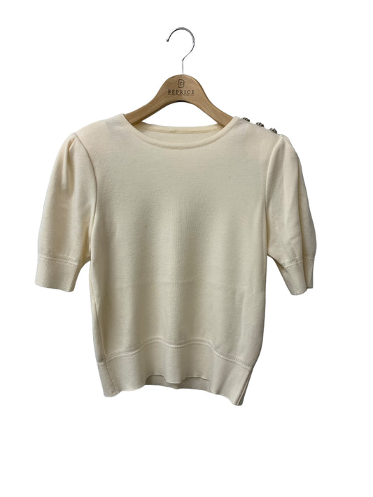 フォクシーニューヨーク Knit Top Delight 42617 ニット 40 ホワイト ウール ビジュー IT5QO82WZ7PX