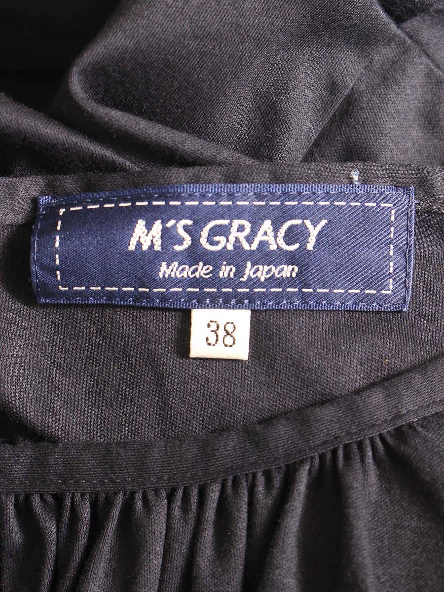 M'S GRACY エムズグレイシー　半袖カットソー　グログランリボン　ネイビー38カラー