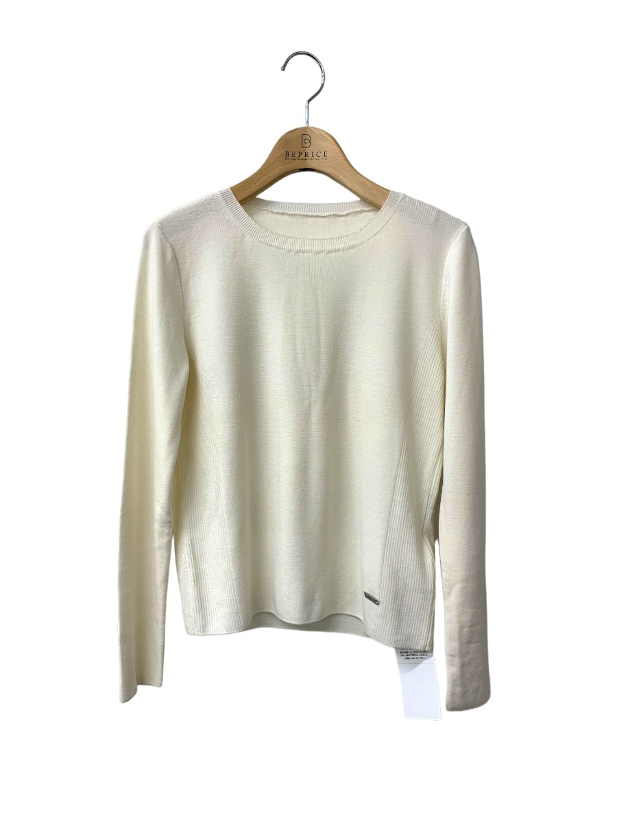 フォクシーブティック KNIT TOP DAY TIME 42967 ニット 38 ホワイト クルーネック IT23PRP0MBKO